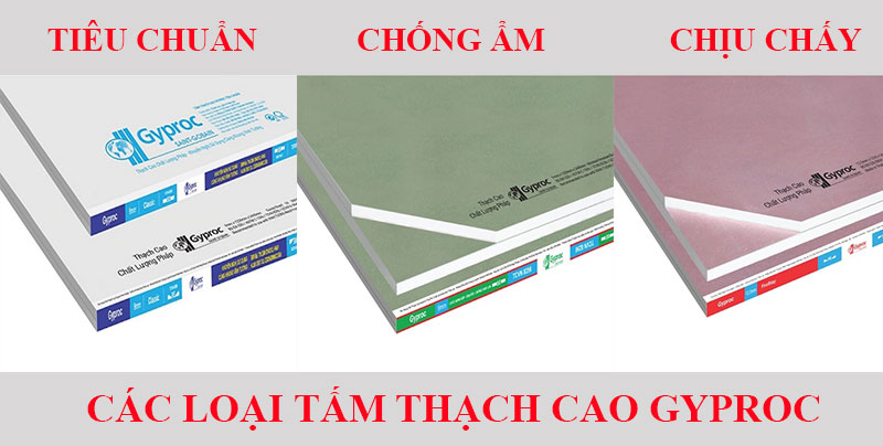 các loại tấm thạch cao VĨnh Tương Gyproc